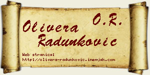 Olivera Radunković vizit kartica